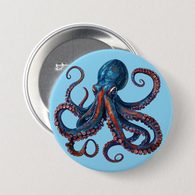 Cute Octopus Pin - Custom Button Badge Gift (Vorne & Hinten)