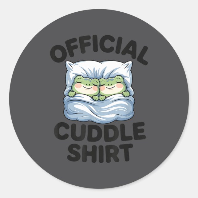 Cute Official Cuddle Frogs Cozy Runder Aufkleber (Vorderseite)