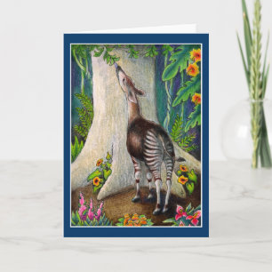 Cute Okapi dans Rainforest accueil ou carte de not