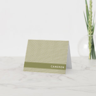 Cute Olive Rétro En vichy Plaid Nom personnalisé