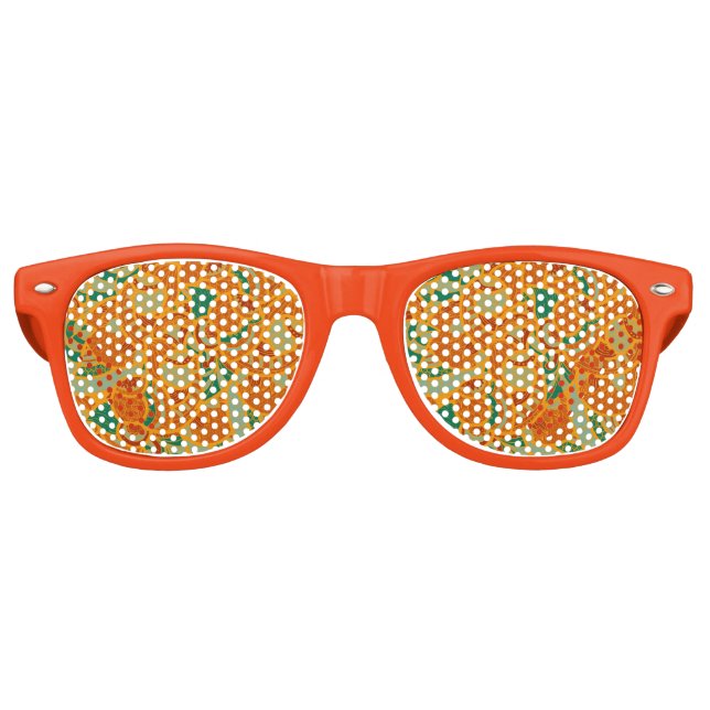 Cute orange abstract seamless flowers ceramic tile partybrille (Vorderseite)