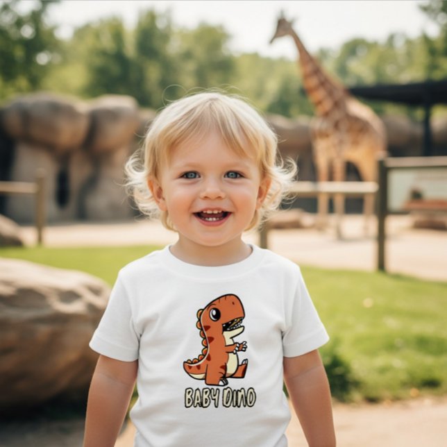 Cute Orange Baby Dino Toddler T-shirt  (Von Creator hochgeladen)