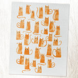 Cute Orange Cat<br><div class="desc">Niedliche kleine Aquarellorange Ingwerkatzen. Originelle Kunst von Nic Squirrell.</div>
