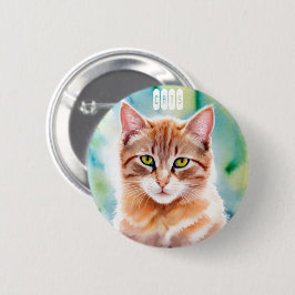 Cute Orange Cat Button
