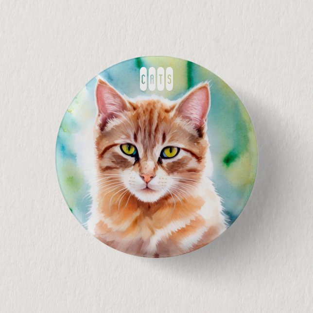 Cute Orange Cat Button (Vorderseite)