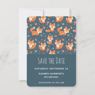 Cute Orange Fox Save The Date