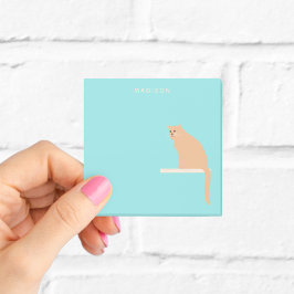 Cute Orange Ginger Cat Notes mit Name Post-it Klebezettel