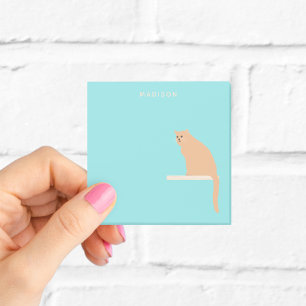 Cute Orange Ginger Cat Notes mit Name Post-it Klebezettel