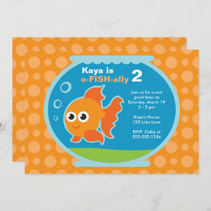 Cute Orange Goldfish Invitation