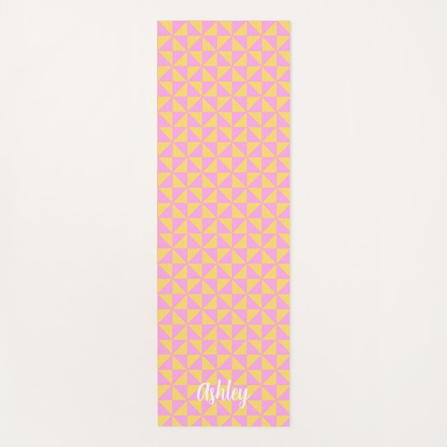 cute orange pink retro geometric design yogamatte (Vorderseite)