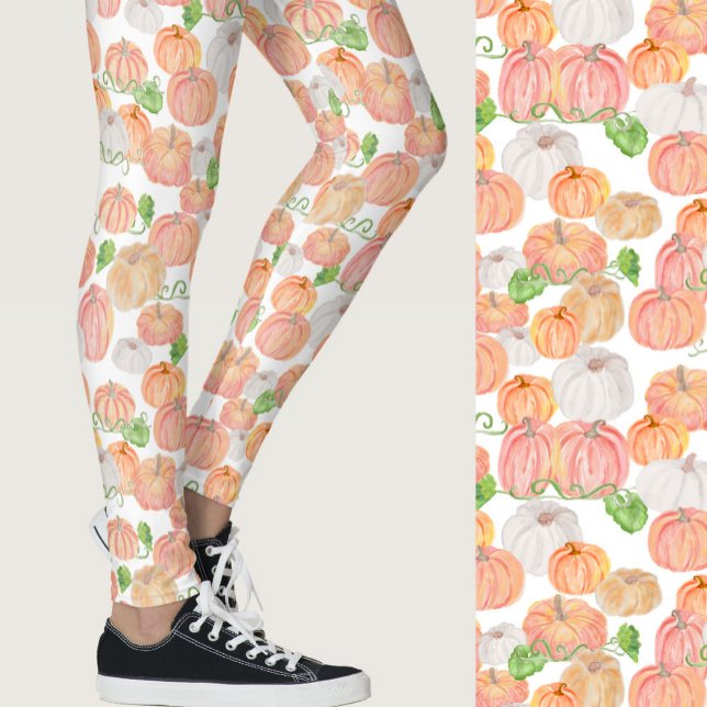 Cute orange pumpkins fall seasonal patterned leggings (Von Creator hochgeladen)