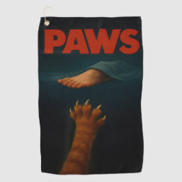 Cute Orange Tabby vs Human Foot Golfhandtuch