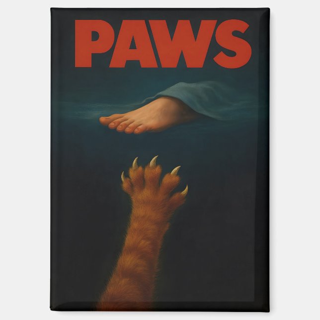 Cute Orange Tabby vs Human Foot Magnet (Vorderseite)