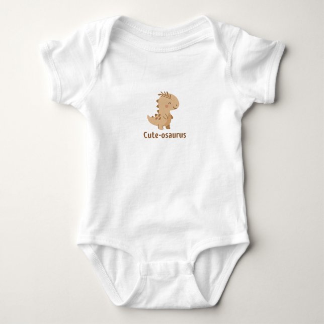 cute osaurus Cute Dino Pun – Funny Kawaii Dinosaur Baby Strampler (Vorderseite)