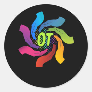 CUTE OT Hands Occupational Therapy Runder Aufkleber