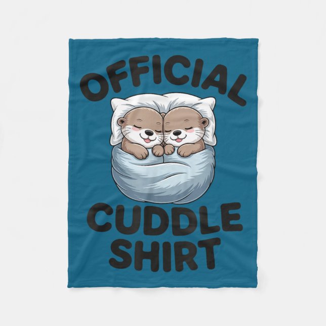 Cute Otter Couple Cozy Cuddle  Fleecedecke (Vorderseite)