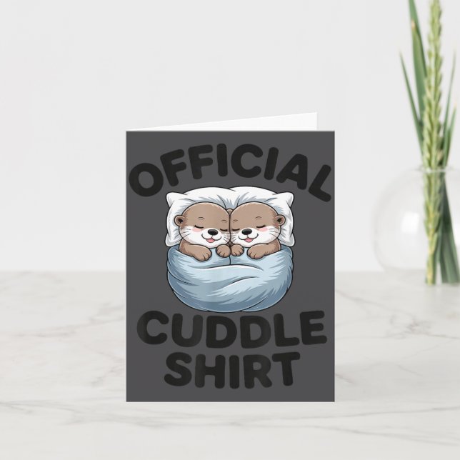 Cute Otter Couple Cozy Cuddle  Karte (Vorderseite)