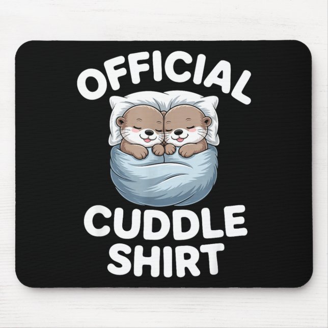 Cute Otter Couple Cozy Cuddle  Mousepad (Vorne)