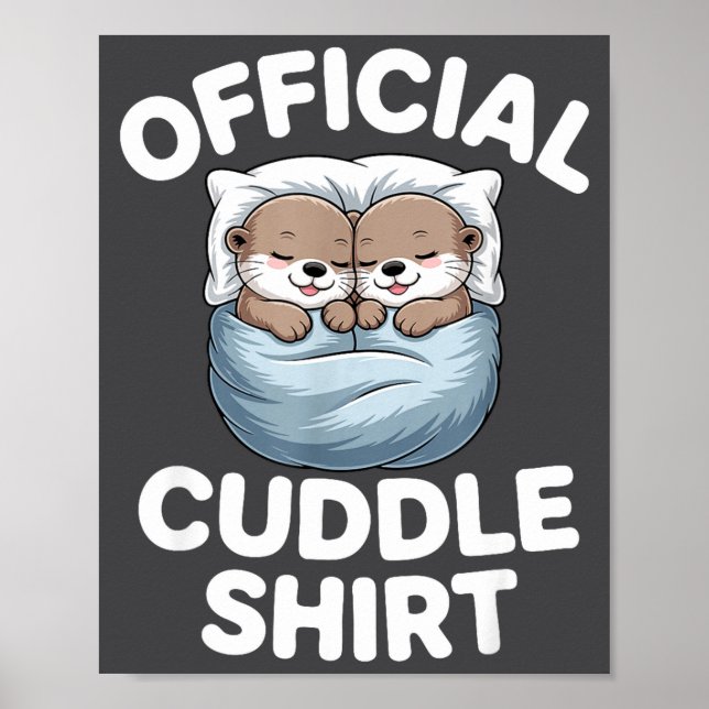 Cute Otter Couple Cozy Cuddle  Poster (Vorne)