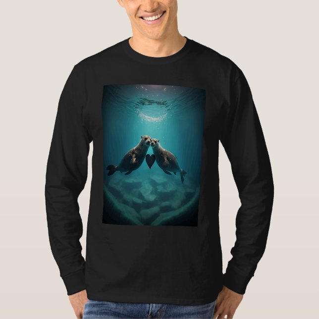Cute Otter  Sweet Sea Otter Couple T-Shirt (Vorderseite)
