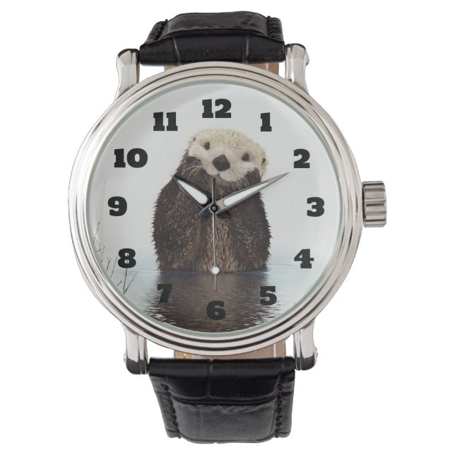 Cute Otter Wildlife Image Armbanduhr (Vorderseite)