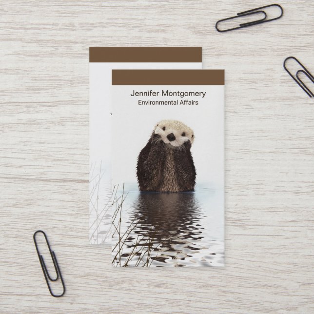 Cute Otter Wildlife Image Visitenkarte (Vorderseite/Rückseite Beispiel)