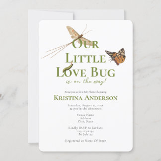 Cute Our Little Love Bug Baby shower Invitation