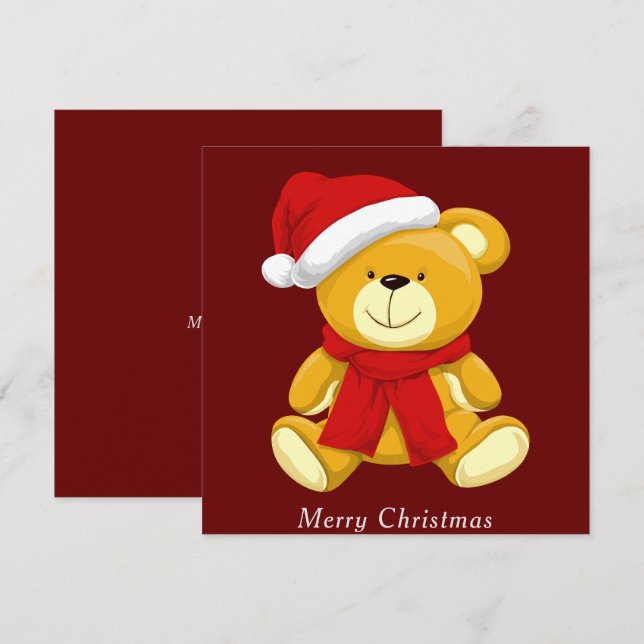 Cute Ours Teddy Joyeux Cartes de fin de année de N (Devant / Derrière)
