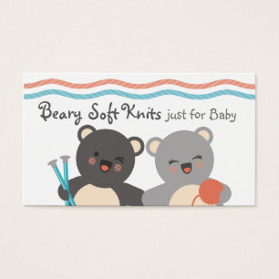 Cute ours tricot aiguilles fil cadeau carte