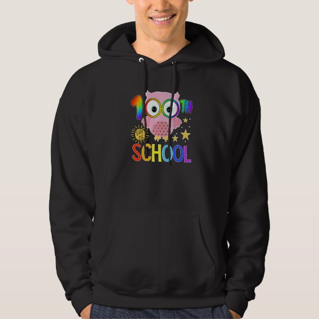 Cute Owl 100th day of School Teacher 100 days Smar Hoodie (Vorderseite)