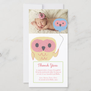Cute Owl Baby Girl Merci Modèle photo