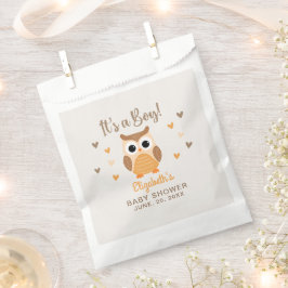 Cute Owl Baby Shower Boy Boho Geschenktütchen