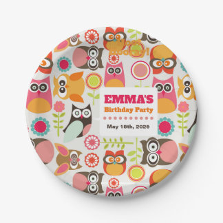 Cute Owl Birthday Invitation Hoot Hooray Birthday Pappteller