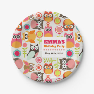 Cute Owl Birthday Invitation Hoot Hooray Birthday Pappteller