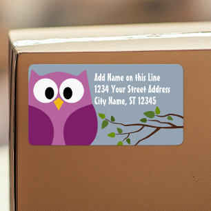 Cute Owl - Étiquettes d'adresse de retour