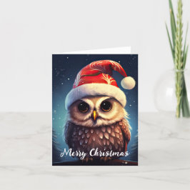 Cute Owl Happy Holidays Christmas Karte