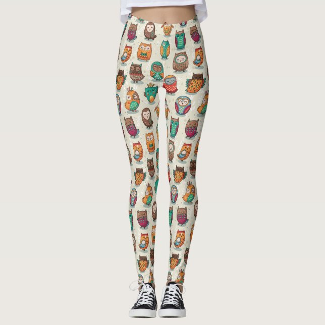 Cute Owl Leggings Motifs (Devant)