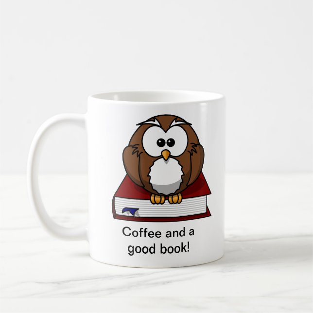 Cute Owl Livre Mug (Gauche)
