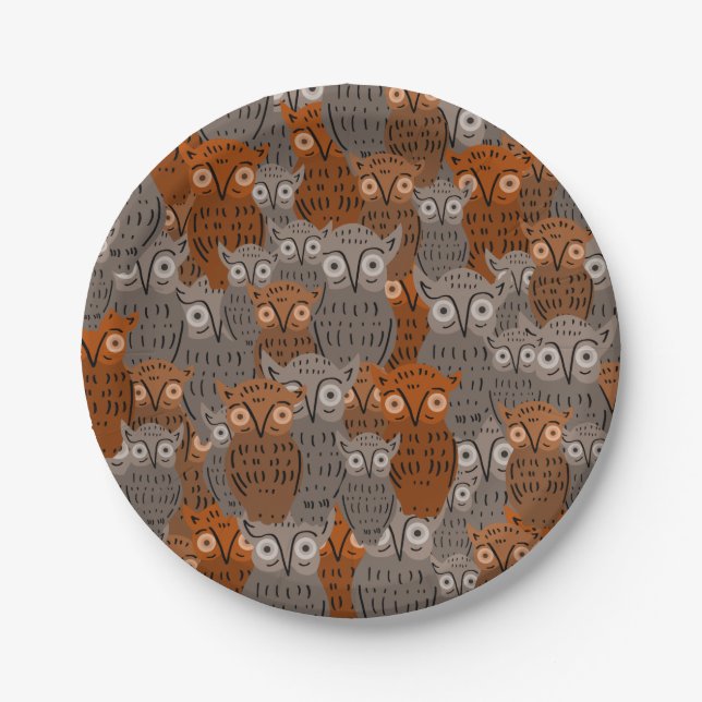 Cute Owl Paper Plate Pappteller (Vorderseite)