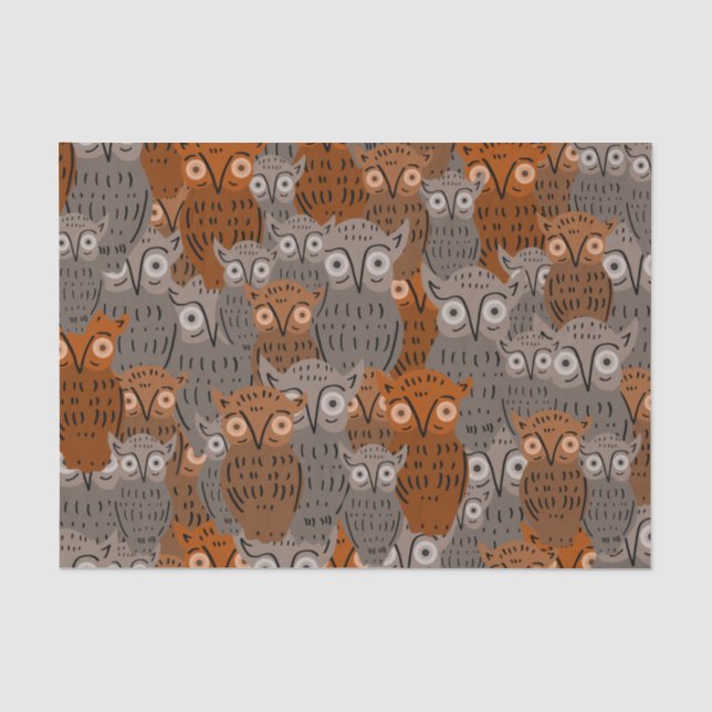 Cute Owl Tissue Paper Seidenpapier (Vorderseite)