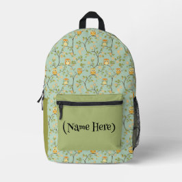 Cute Owls Among Trees Bedruckter Rucksack