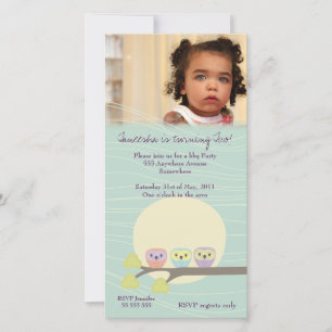 Cute Owls Girls Birthday Party Premium Invitation