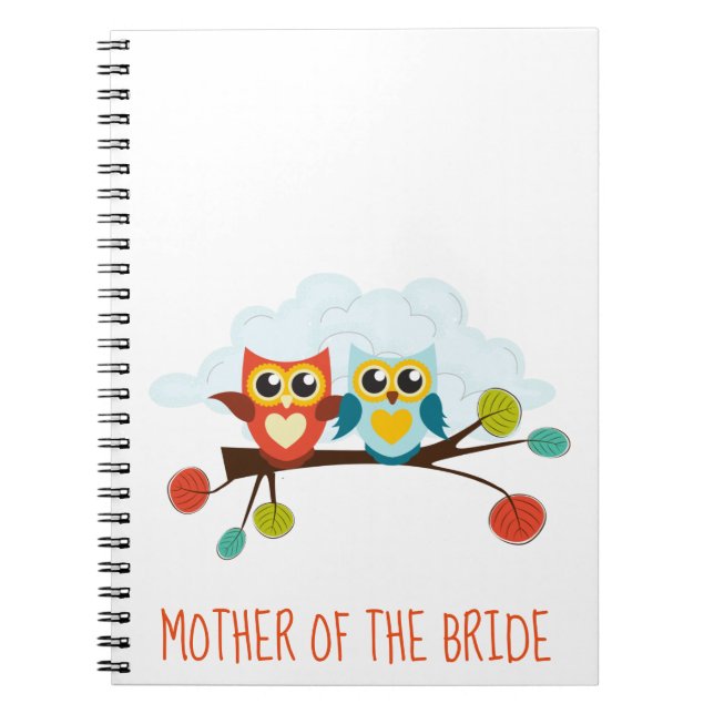 Cute OWLS Themed Wedding Blue Orange Notizblock (Vorderseite)