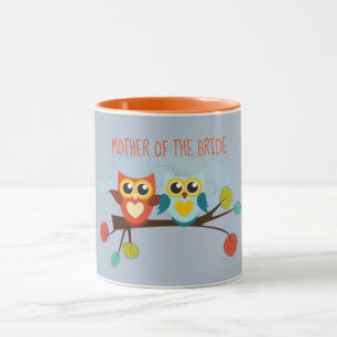 Cute OWLS Themed Wedding Blue Orange Tasse