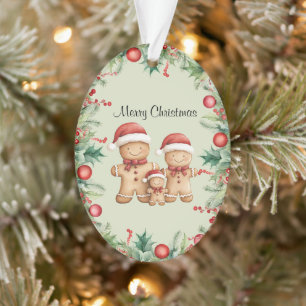 Cute pain d'épices biscuit Noël de famille