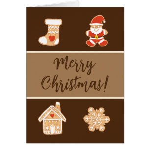 Cute pain d'épices vintage carte de Noël