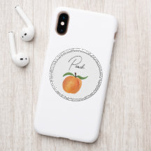 Cute Painted Peach Fruit Illustration