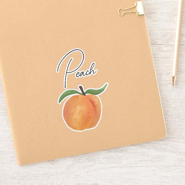 Cute Painted Peach Fruit Illustration  Aufkleber (Notizbuch)