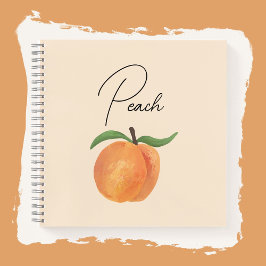 Cute Painted Peach Fruit Illustration  Notizbuch