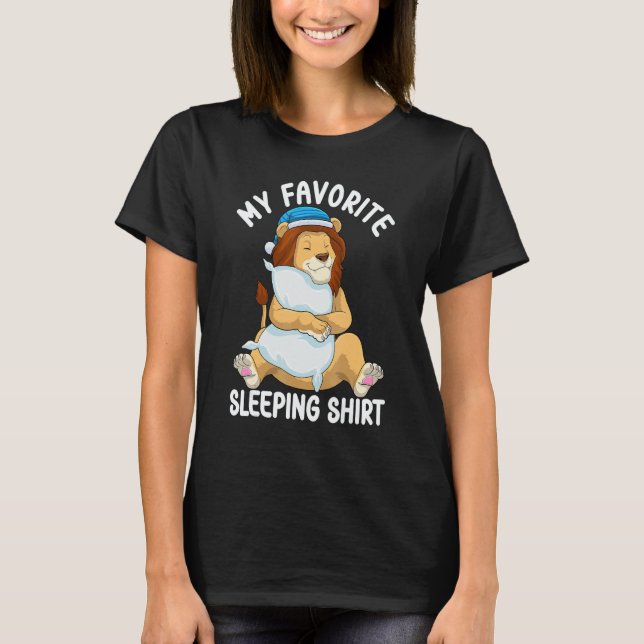 Cute Pajama for Women  Nigh Sleeping Lion 2 T-Shirt (Vorderseite)